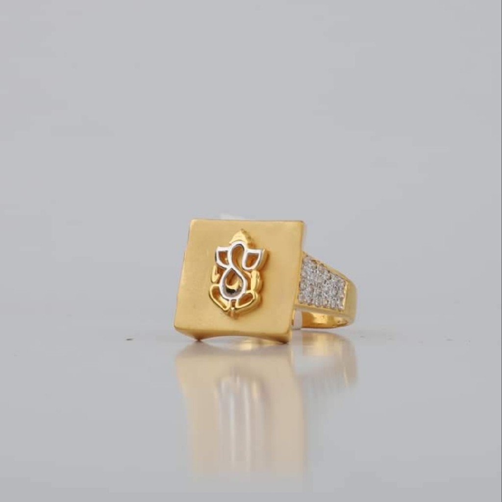 22KT/916 Yellow Gold Lord Ganesha Sander Ring For Men