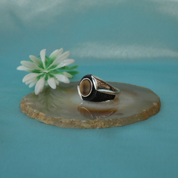92.5 Silver Ring in Pukhraj Natural yellow Stone &...