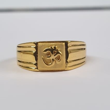 22Kt Yellow Gold Treasured Bond Om Ring For Men