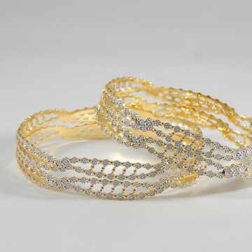 22KT Yellow Gold Motif Adorned Bangles For Women