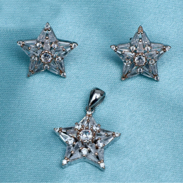 925 Sterling Silver Star Shape Pendant Set PJ-PS01...
