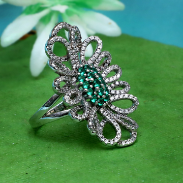 925 silver designer green stone ring for women pj-...