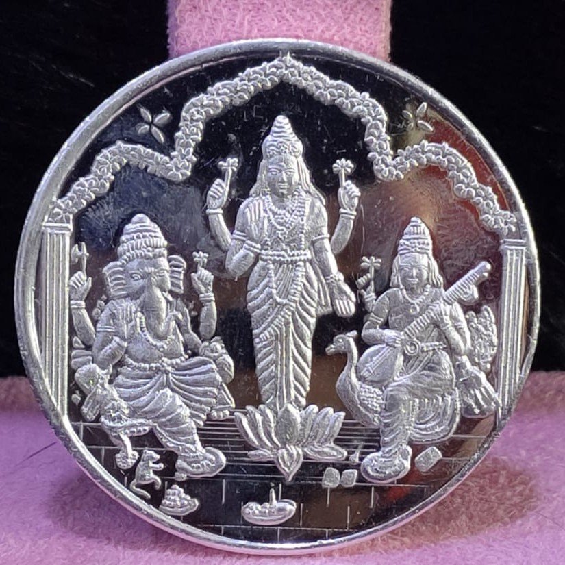 999 Silver Fifty Gram Trimurti Silver coin