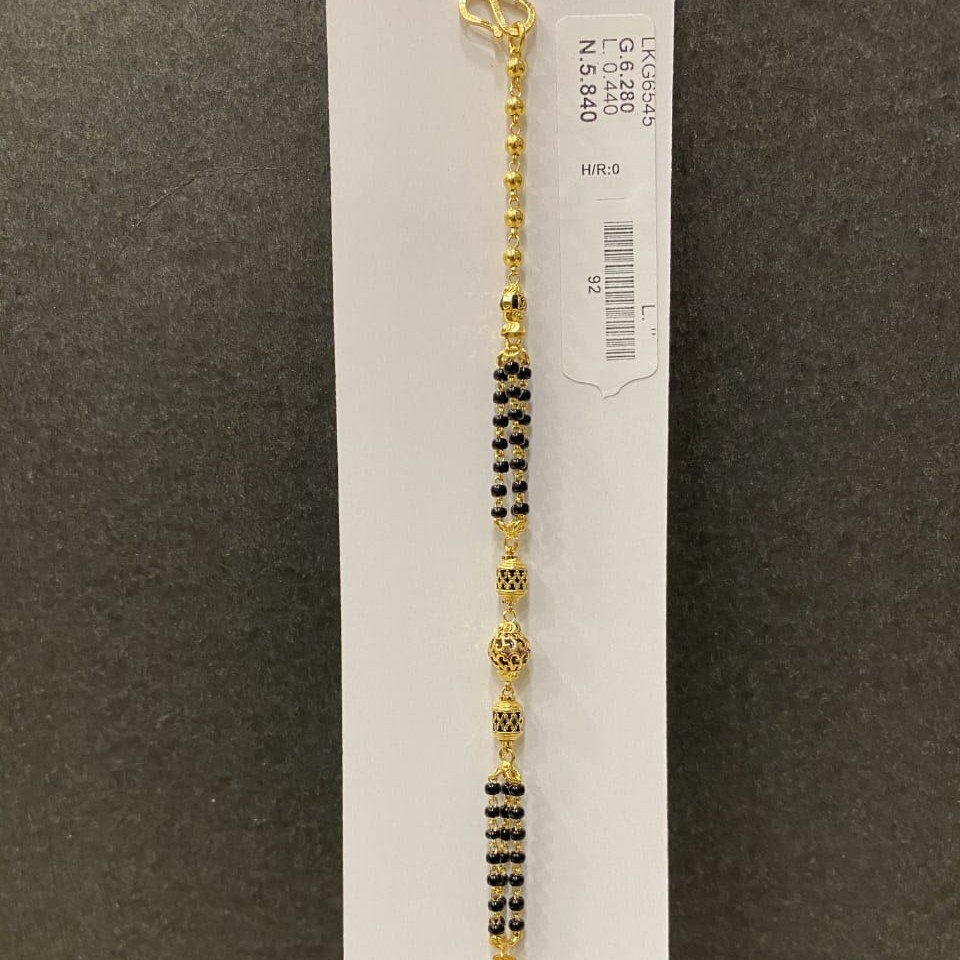 22KT/916 Yellow Gold Floral Mangalsutra Bracelet For Women
