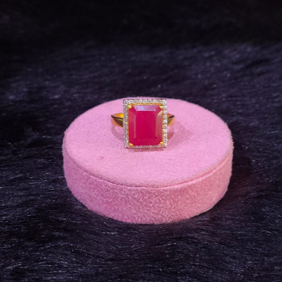 Ruby Stone In Gold Ring -Ruby Stone In Gold Diamond Rings| Surat Diamond  Jewelry
