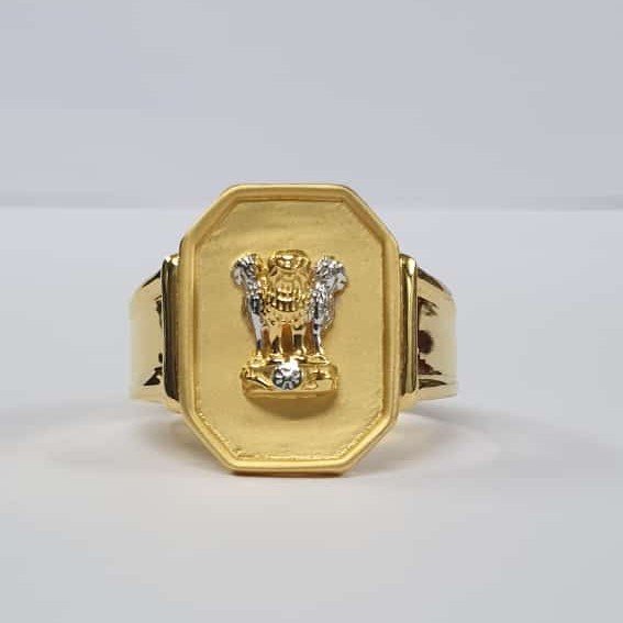 Ashok stambh gold ring on sale design