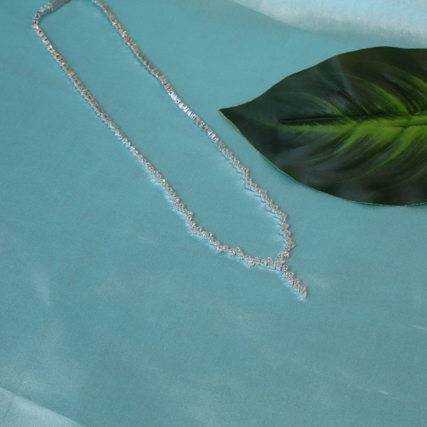 92.5 Sterling Silver Cz Swarocski Necklace For Women