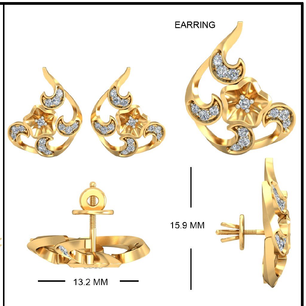 22Kt Yellow Gold Dhiya Earrings For Women