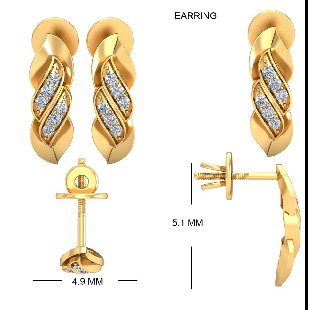 22Kt Yellow Gold Jennifer Earrings For Women