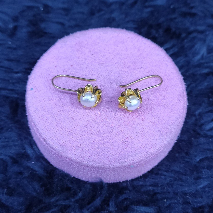 18KT/750 Yellow Gold Fancy Amartya  Hanging Earrings GTB-23
