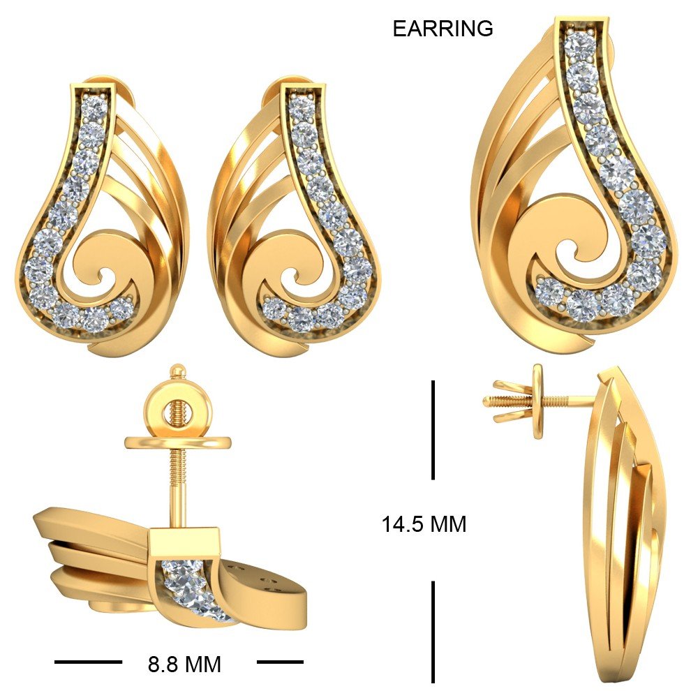 22Kt Yellow Gold Pleasing Pompon Earrings For Women