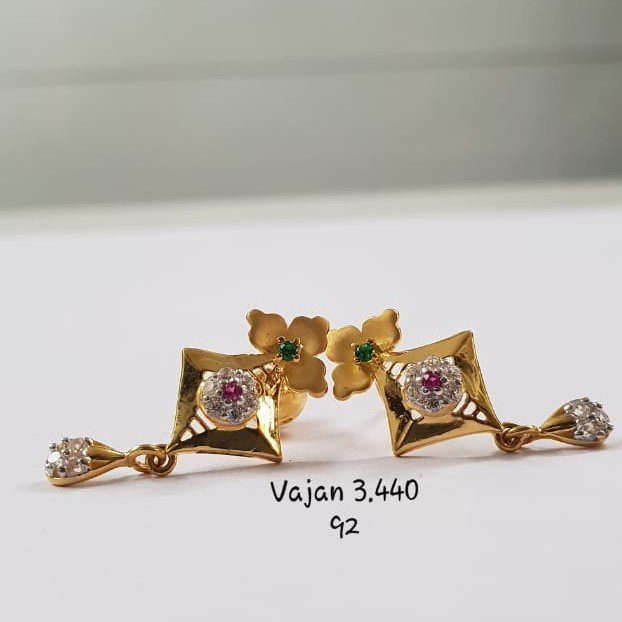22Kt Gold Fancy Cz Earrings for Women