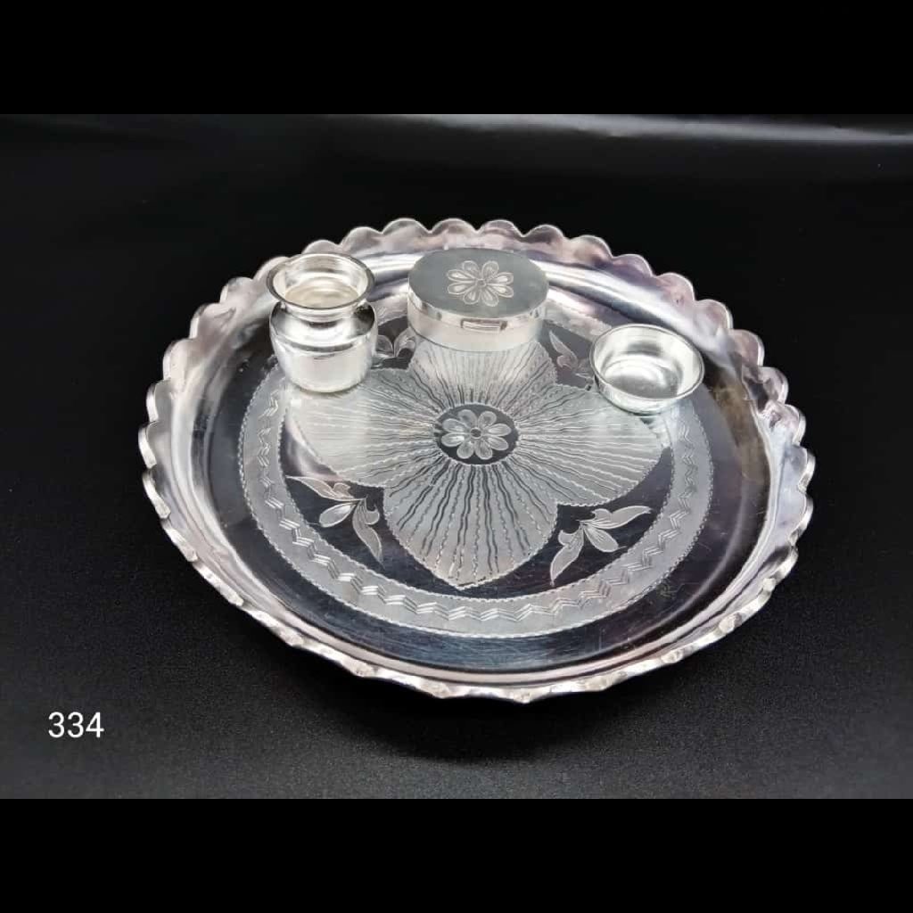 999 Silver puja Thali set