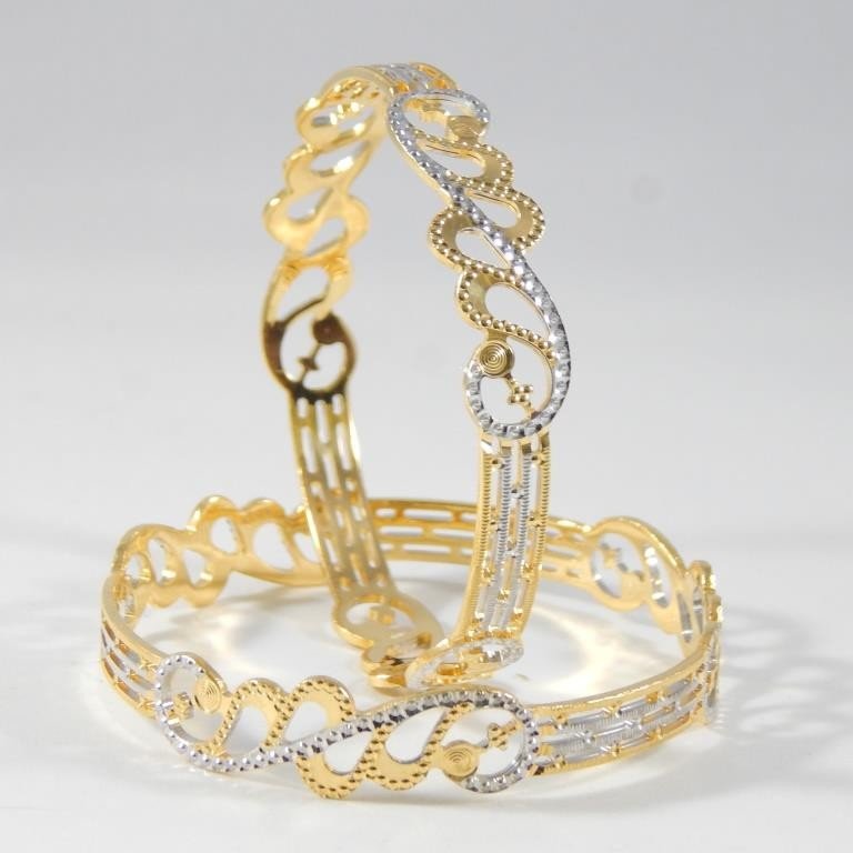 22kt  yellow gold peacock design cnc bangles for women