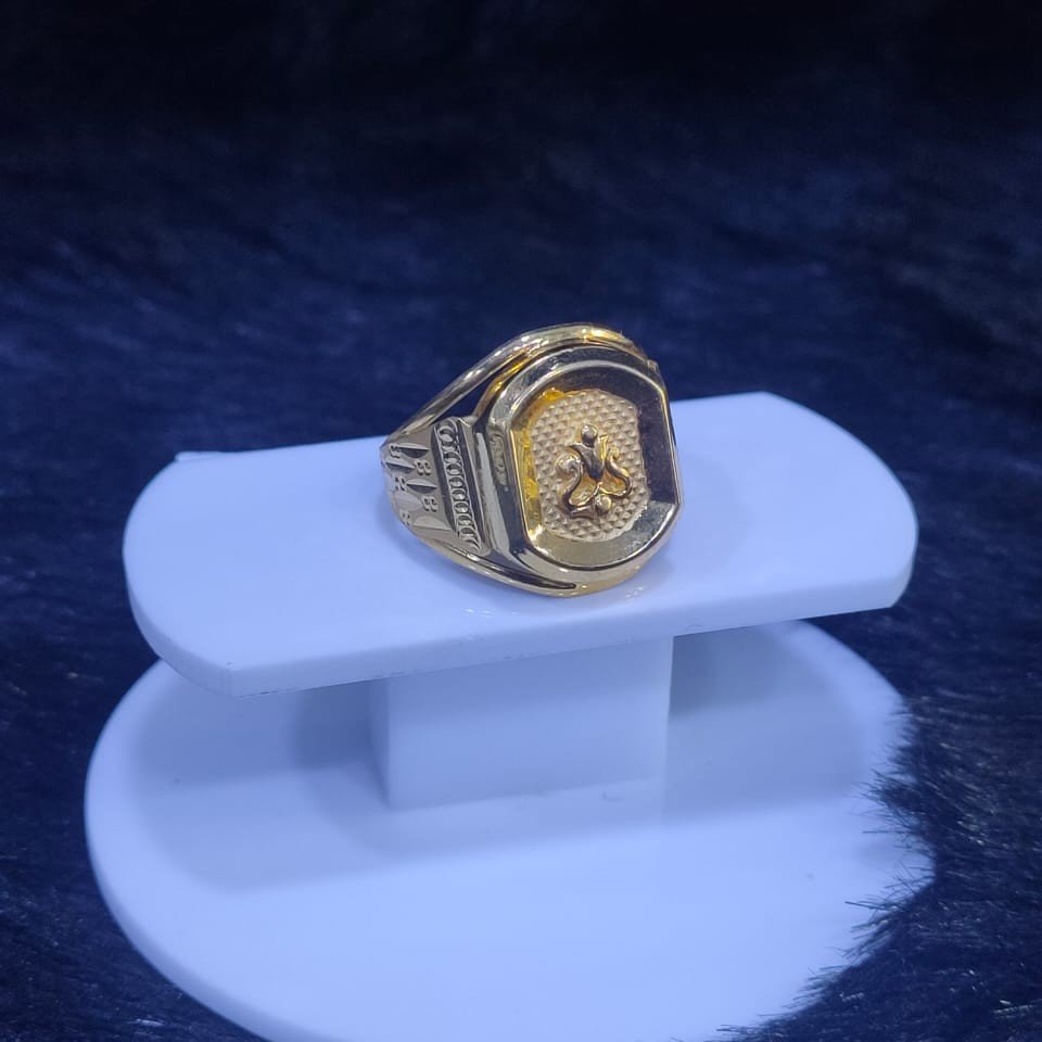 22KT/916 Yellow Gold Ammerie Plan Ganesh Ring For Men