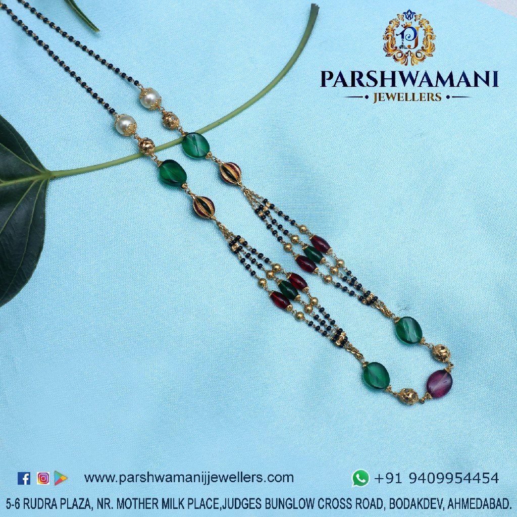 22Kt Gold  Three Line Fancy Mangalsutra For Women