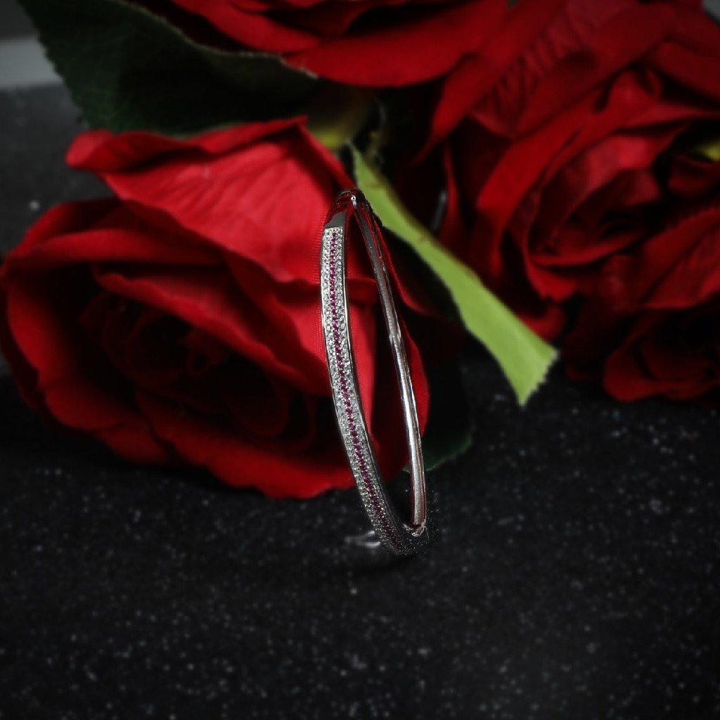 92.5 Sterling Silver White & Pink Cz Stone Brecelet For Women