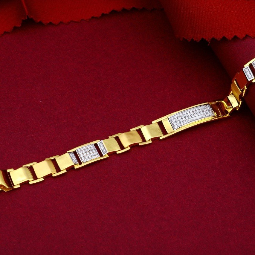 22KT Gold Casting Piece With Diamonds Bracelet For Men