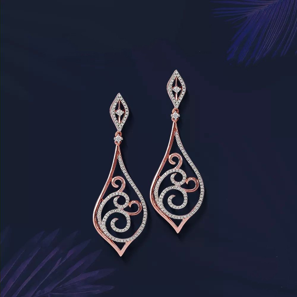 18Kt Rose Gold Emerald Earring for Women