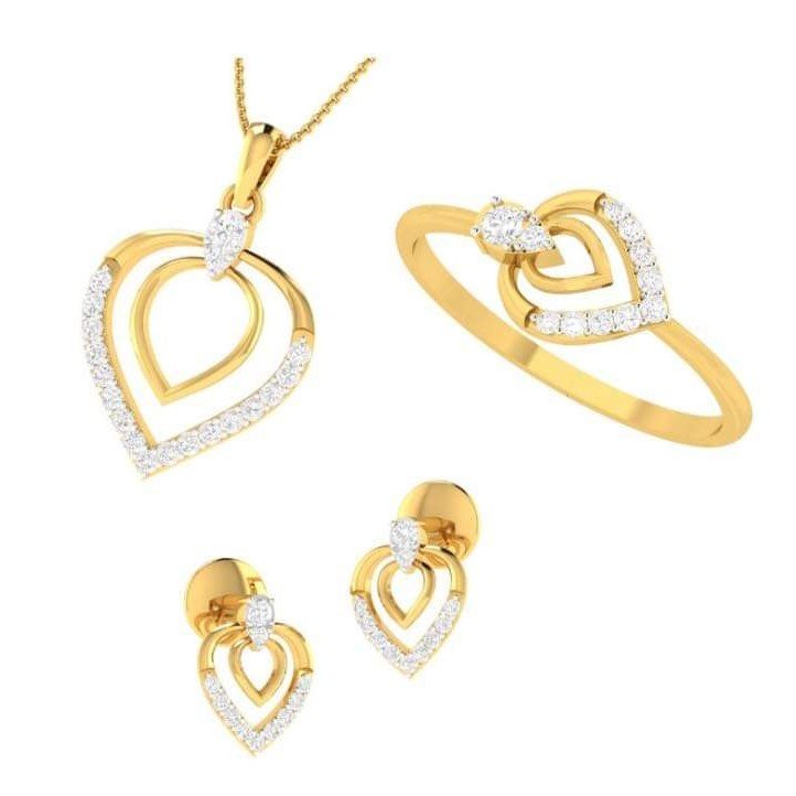 22KT Yellow Gold Entwined in Love Combo Set For women