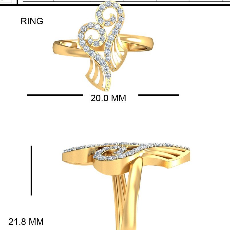 22kt yellow gold florine cocktail ring for women