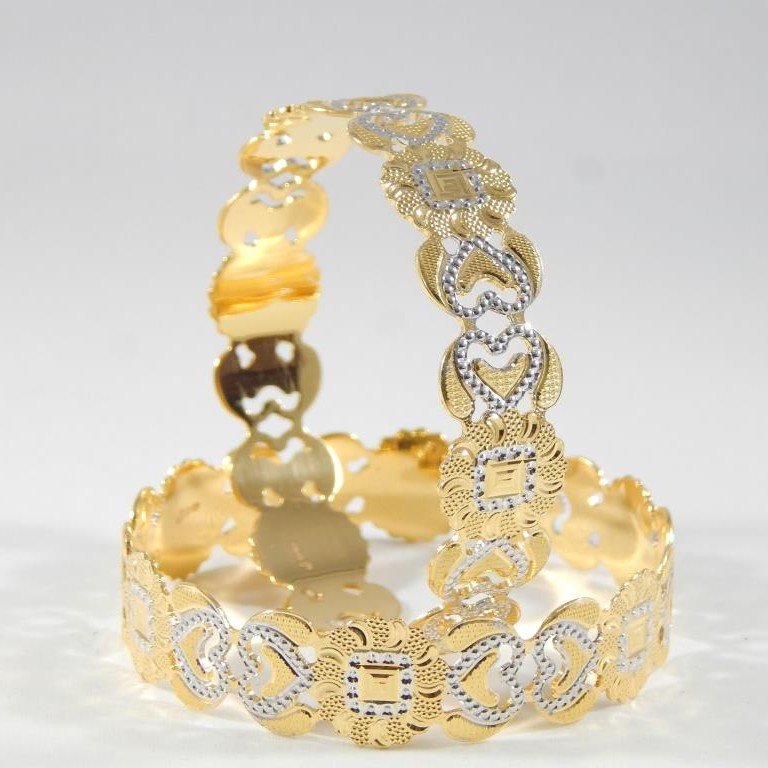 22KT Gold  Heart Charm Bangles  for Women