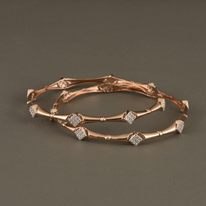 18KT Rose  Gold  Toned Trump Bangles  For Women