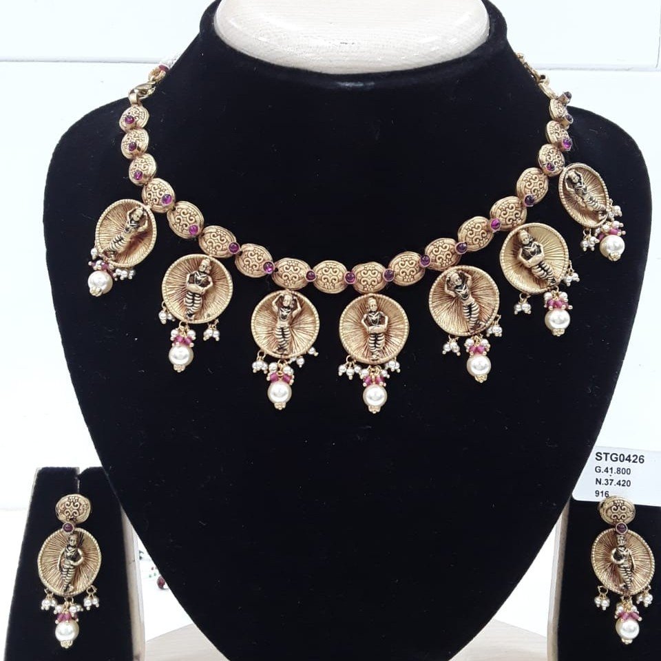 22KT yellow Gold Temple Collection jewellery For Women