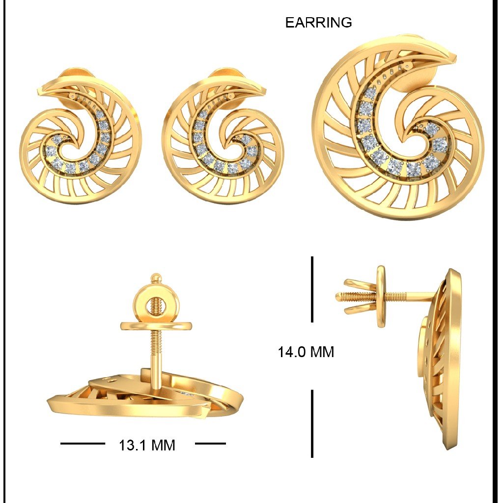 22Kt Yellow Gold Andrina Earrings For Women